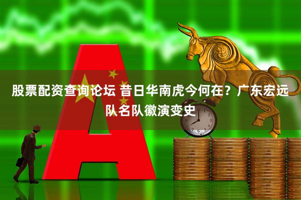 股票配资查询论坛 昔日华南虎今何在？广东宏远队名队徽演变史
